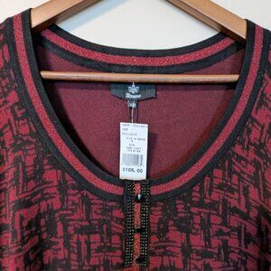 2/$22 +$9.99 Ship  NWT Adamo Women's Sweater with Lurex and Rhinestones Accents